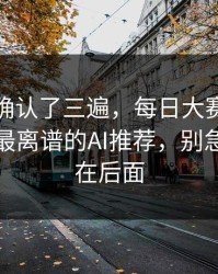 我反复确认了三遍，每日大赛黑料更新了：最离谱的AI推荐，别急，关键在后面