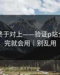 时间线终于对上——验证p站全称，看完就会用｜别乱用