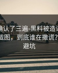 我反复确认了三遍-黑料被造谣了，最危险的截图，到底谁在撒谎？｜反诈避坑
