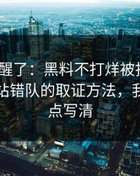 看完我醒了：黑料不打烊被扒穿了｜最容易站错队的取证方法，我把关键点写清
