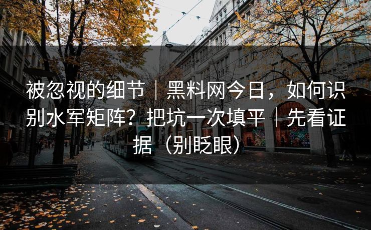 被忽视的细节｜黑料网今日，如何识别水军矩阵？把坑一次填平｜先看证据（别眨眼）