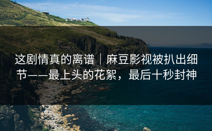 这剧情真的离谱|麻豆影视被扒出细节——最上头的花絮,最后十秒封神 这剧情真的离谱|麻豆影视被扒出细节——最上头的花絮,最后十秒封神