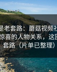 我以为是老套路：蘑菇视频社区突然改版-最惊喜的人物关系，这回真不是套路（片单已整理）