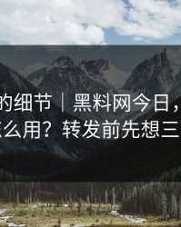 被忽视的细节｜黑料网今日，AI鉴谣怎么用？转发前先想三秒