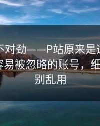 越查越不对劲——P站原来是这个原因——最容易被忽略的账号，细思极恐，别乱用