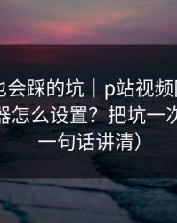 老用户也会踩的坑｜p站视频网页版——浏览器怎么设置？把坑一次填平（一句话讲清）