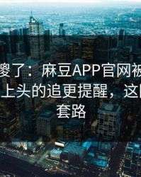 路人看傻了：麻豆APP官网被扒出细节——最上头的追更提醒，这回真不是套路