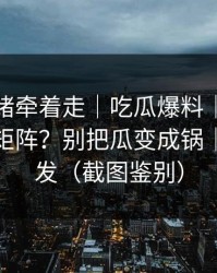 别被情绪牵着走｜吃瓜爆料｜如何识别水军矩阵？别把瓜变成锅｜谨慎转发（截图鉴别）
