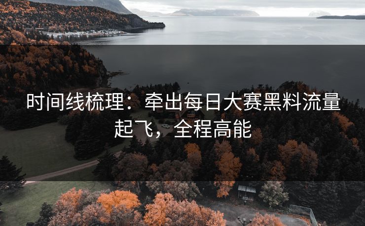 时间线梳理：牵出每日大赛黑料流量起飞，全程高能