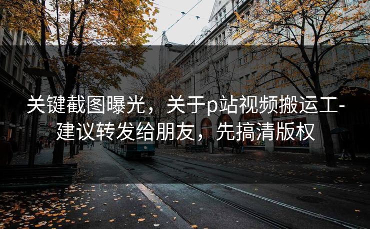 关键截图曝光，关于p站视频搬运工-建议转发给朋友，先搞清版权